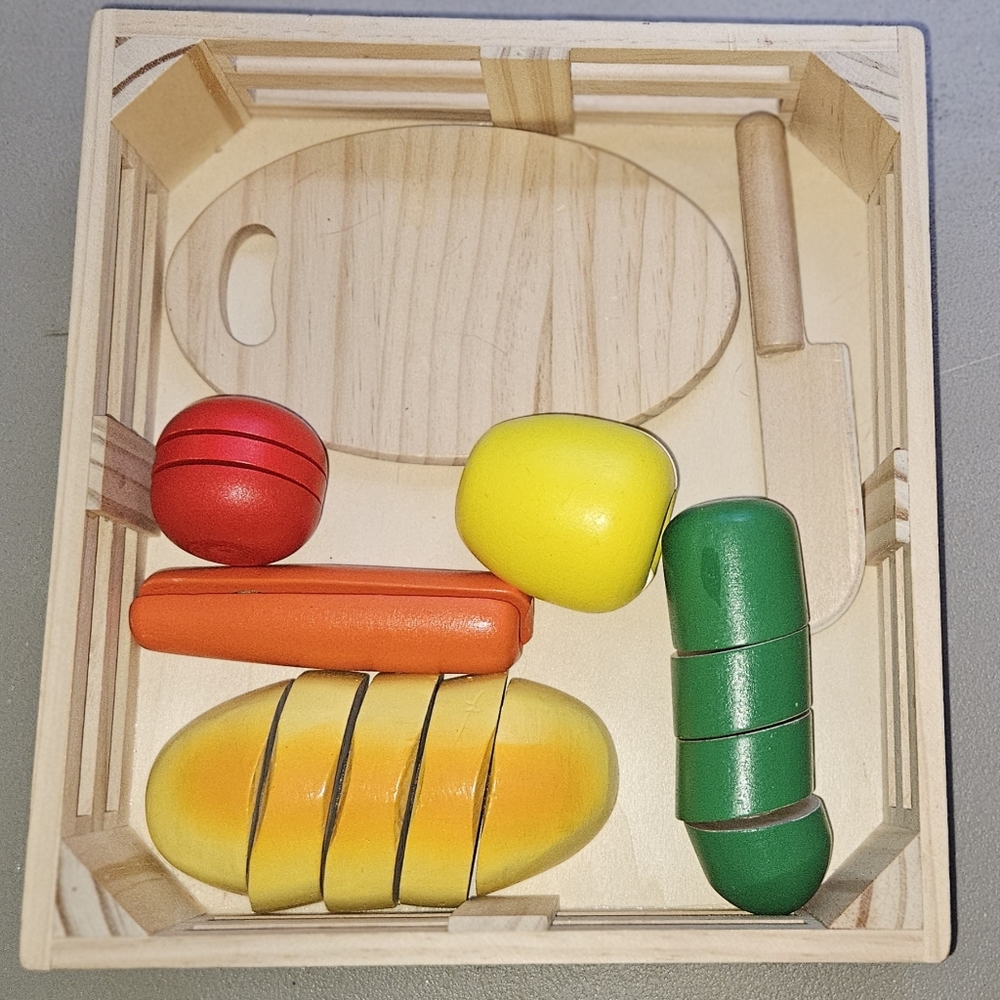 Wooden picnic basket